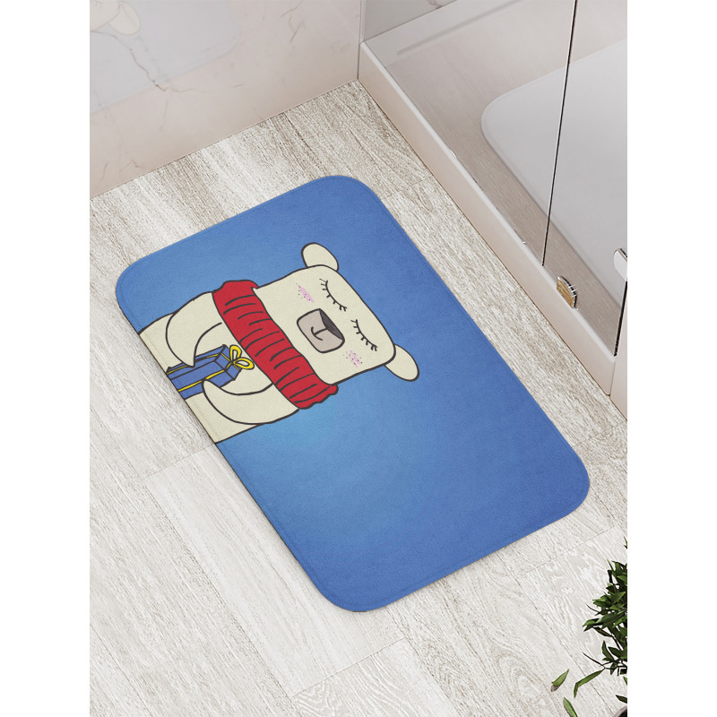 Merry Xmas Cartoon Bath Mat