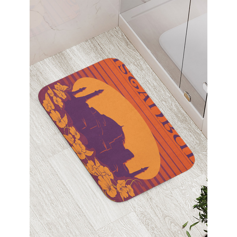 Exotic Flowers Retro Bath Mat