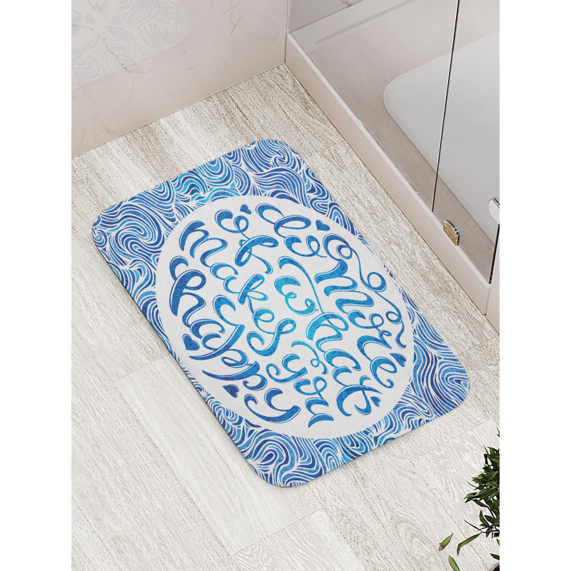 Words and Waves Bath Mat