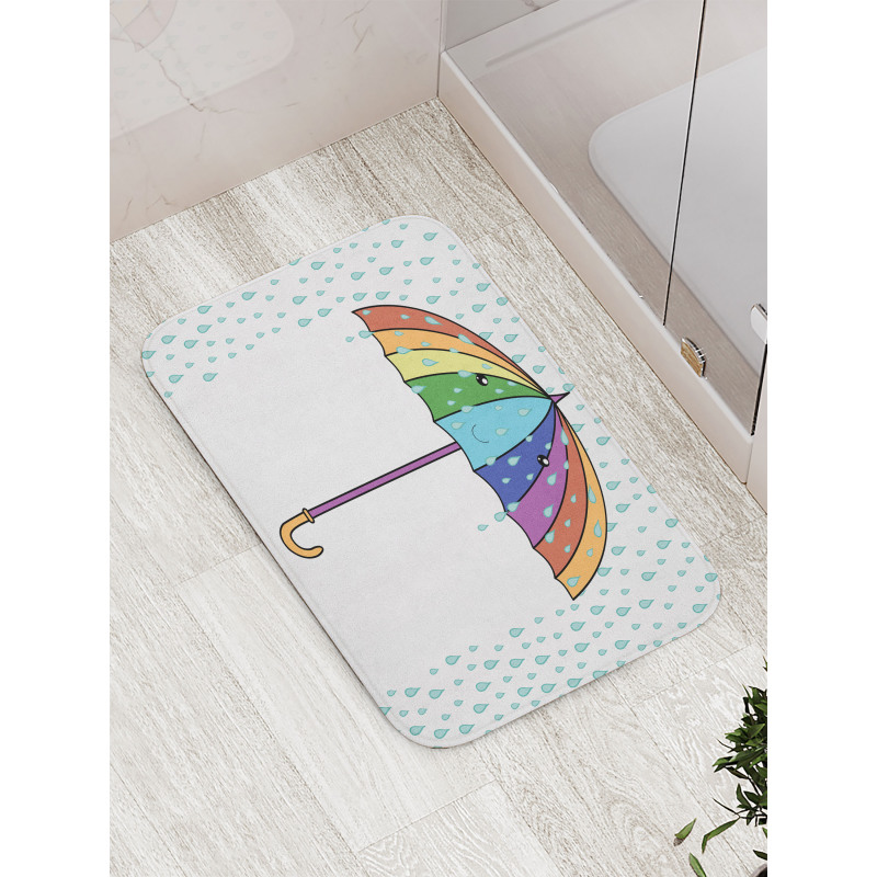 Cartoon Umbrella Rainfall Bath Mat