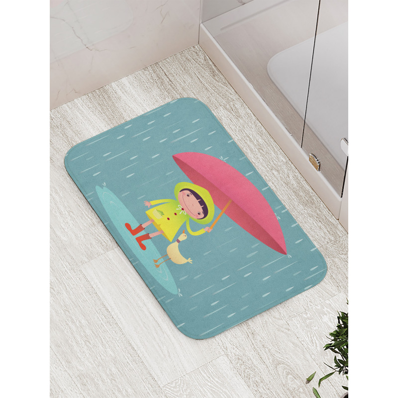 Girl with Duck Friend Bath Mat