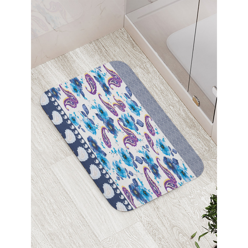 Watercolor Vintage Flora Bath Mat