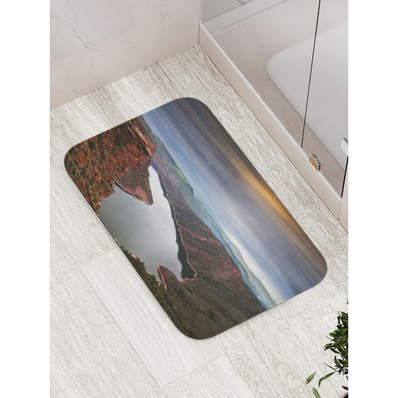 Mountain River Scenery Bath Mat