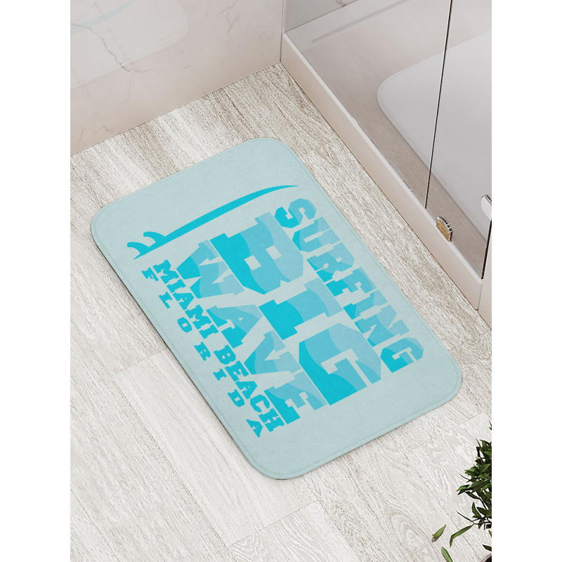 Surfing Big Wave Miami Bath Mat