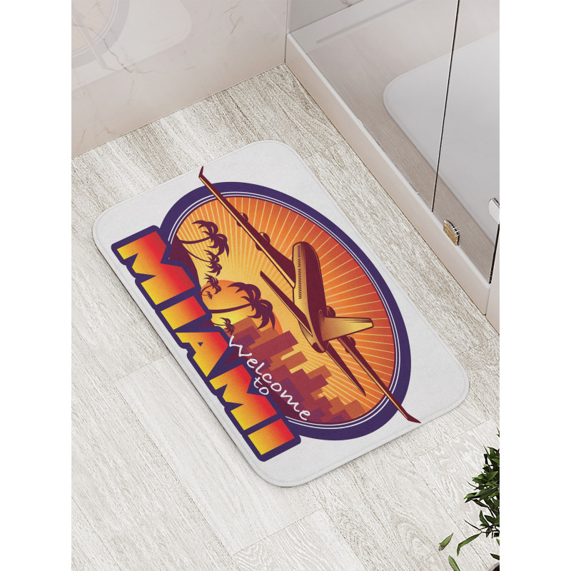 Welcome Miami Graphic Bath Mat