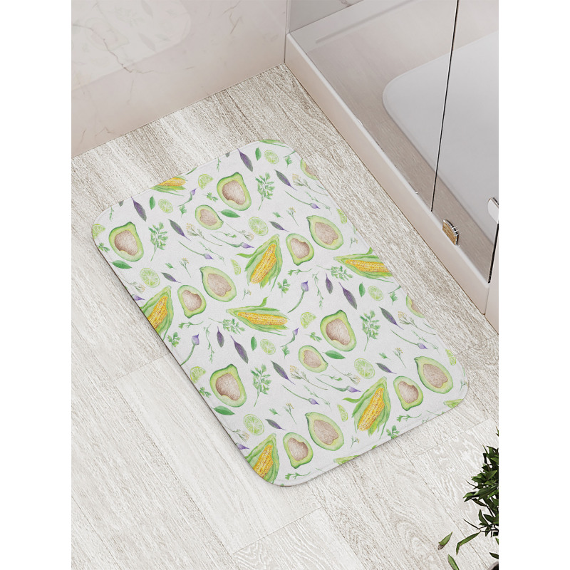 Fresh Salad Ingredients Bath Mat