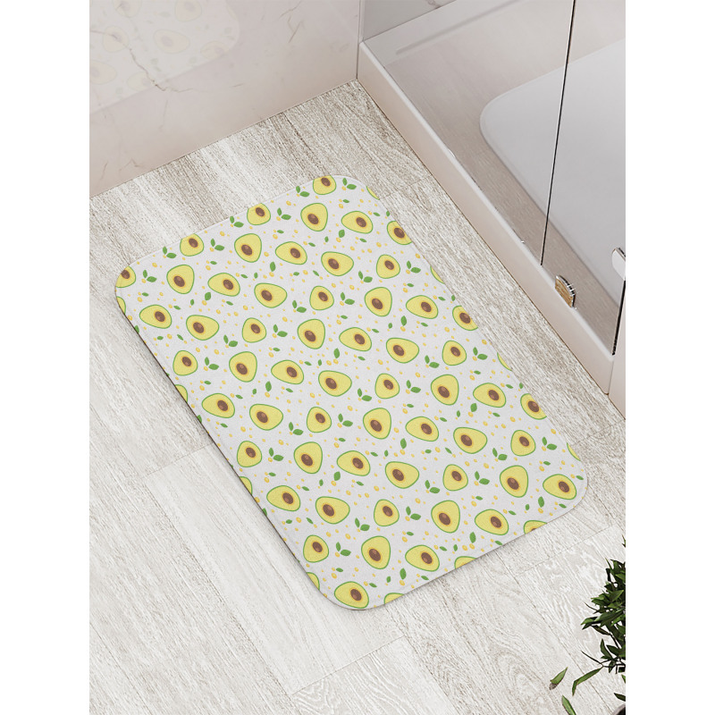 Graphic Avocado Pattern Bath Mat