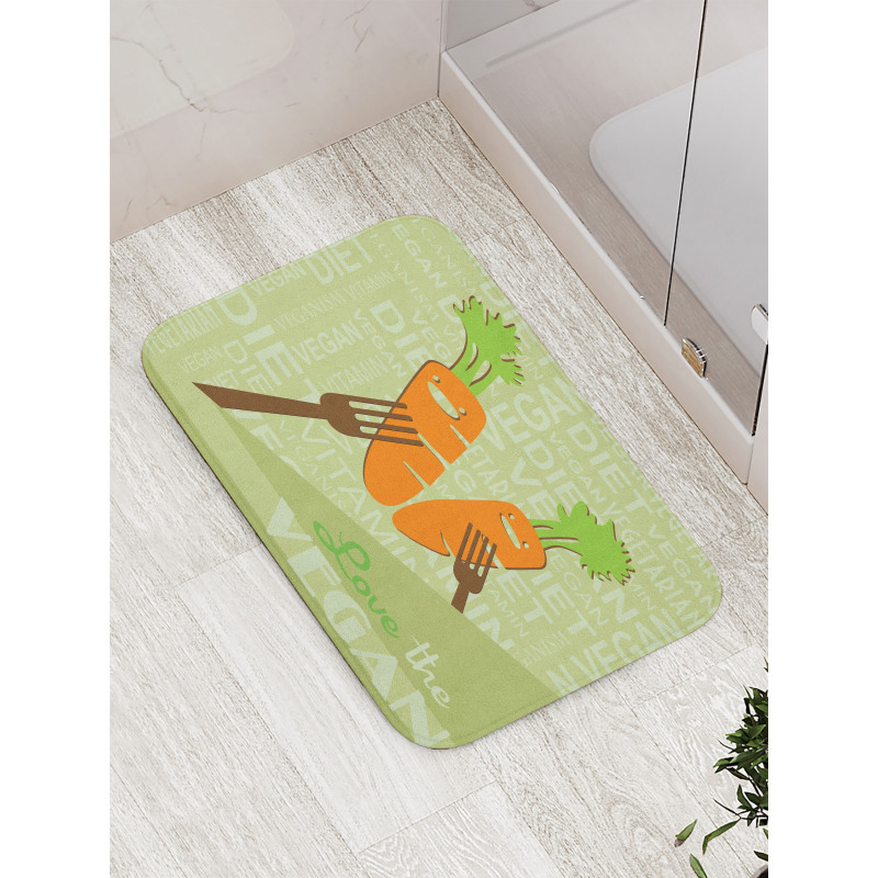 Smiling Carrot Love Vegan Bath Mat