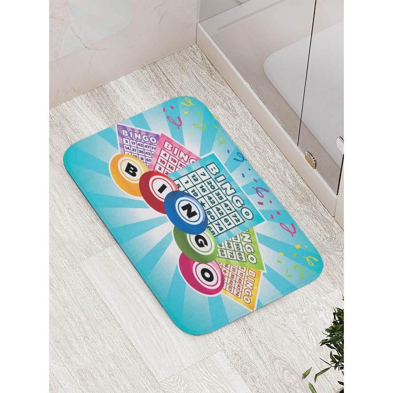Colorful Cards Balls Bath Mat