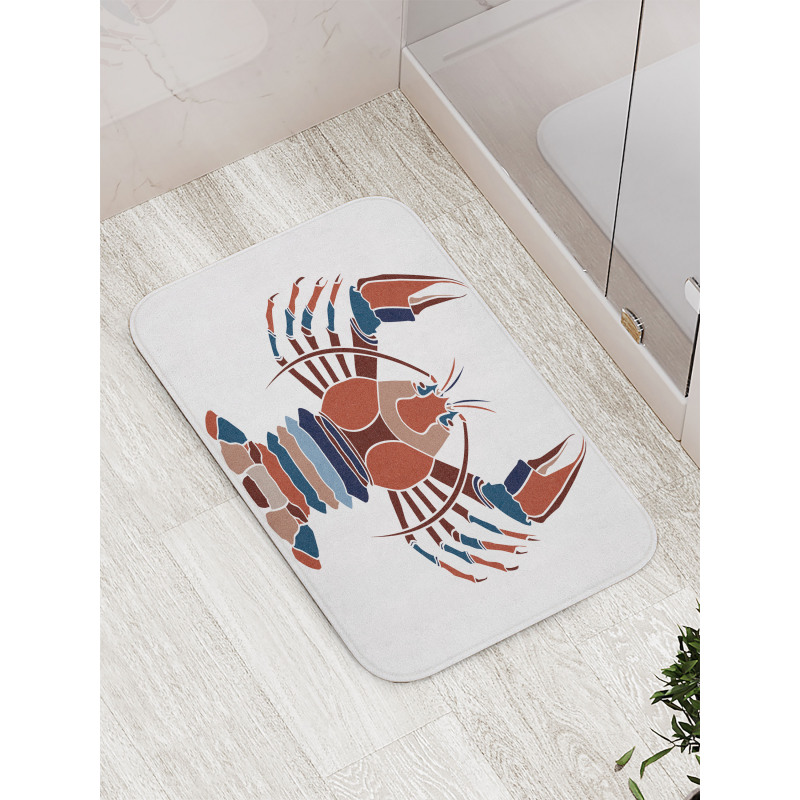 Abstract Crayfish Print Bath Mat