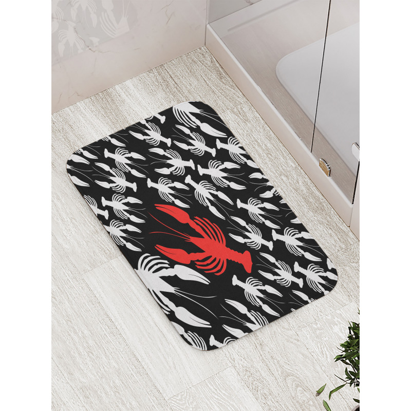 Silhouette Ocean Fauna Bath Mat