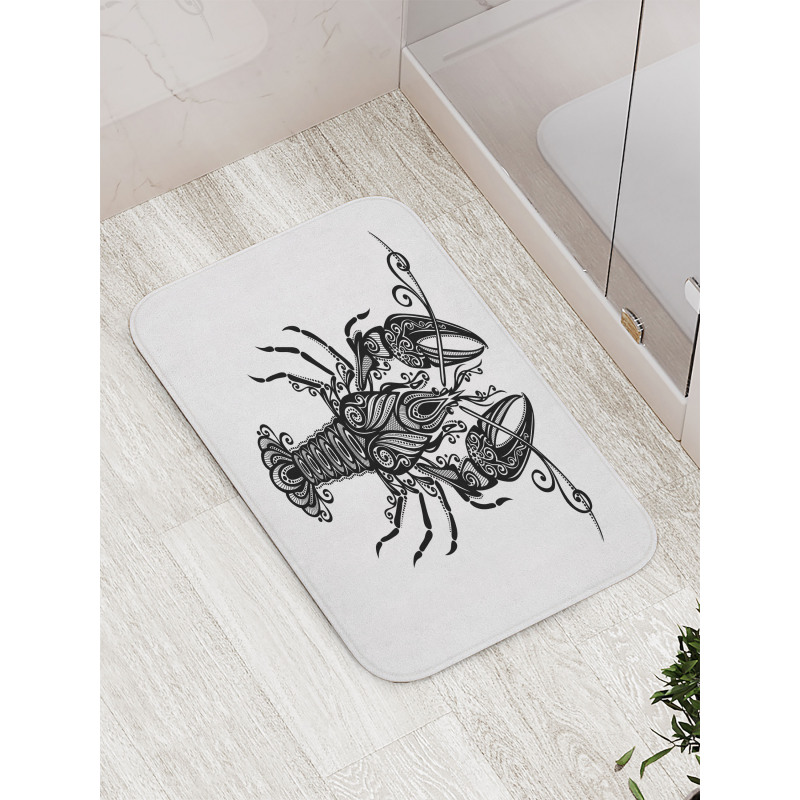 Curvy Ornament Lobster Bath Mat