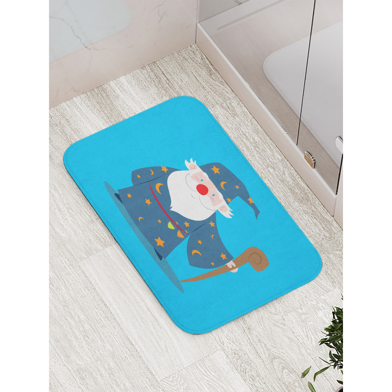 Old Man with Magic Staff Bath Mat