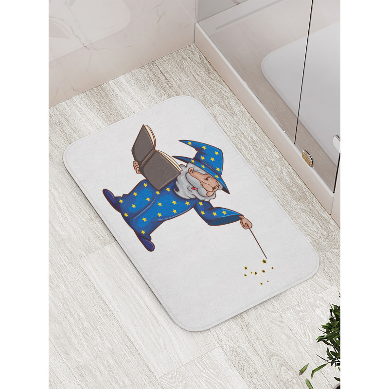 Sorcerer Man Book Spell Bath Mat