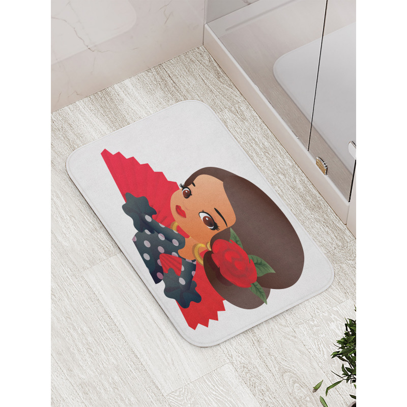 Chibi Flamenco Costume Bath Mat