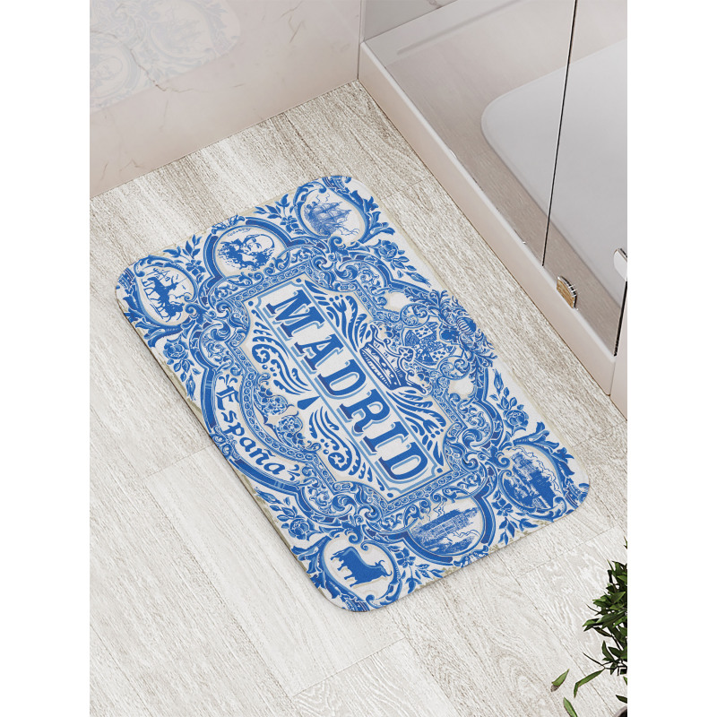 Madrid Calligraphy Tile Bath Mat