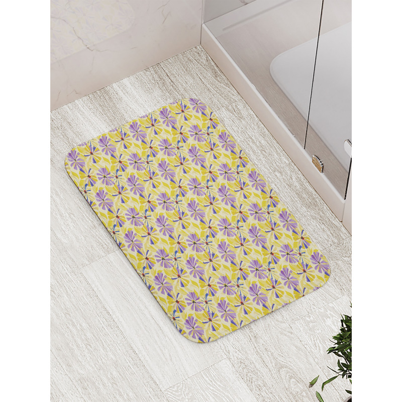 Nostalgic Spring Flowers Bath Mat