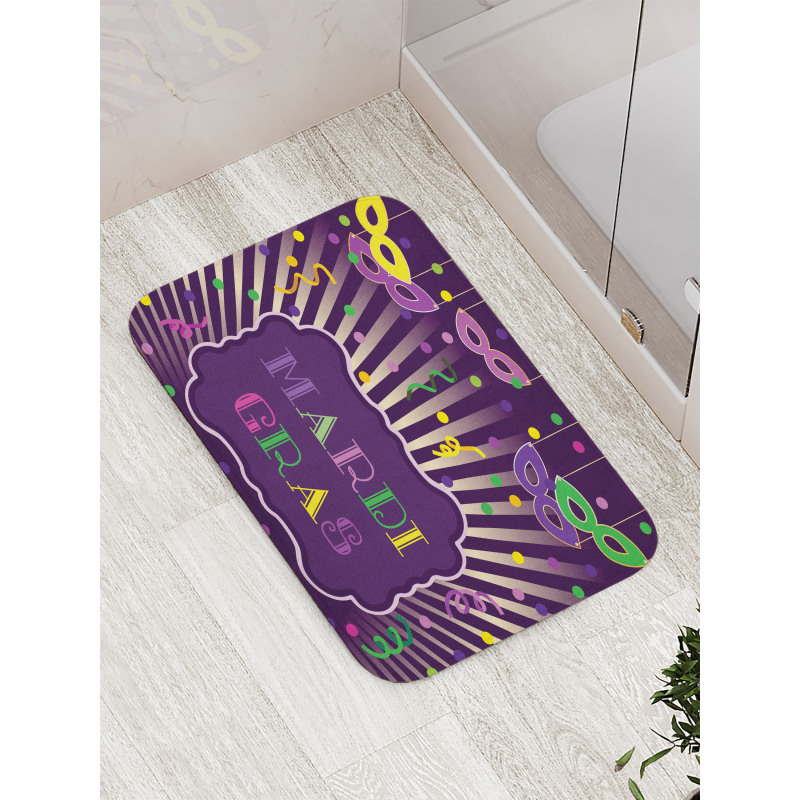 Mardi Gras Cartoon Bath Mat