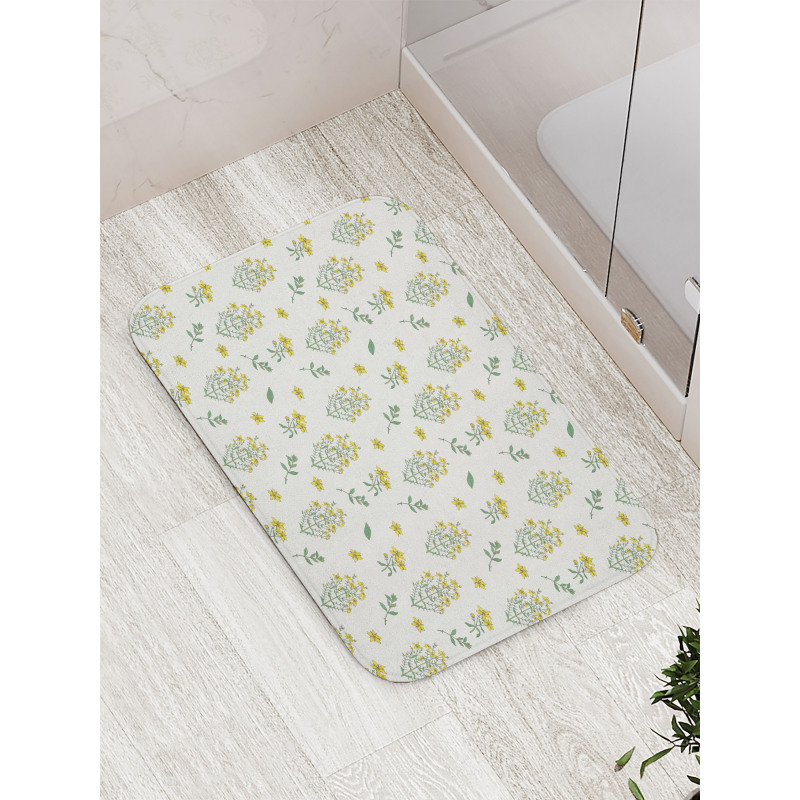 Medical Herbs Flowers Bath Mat