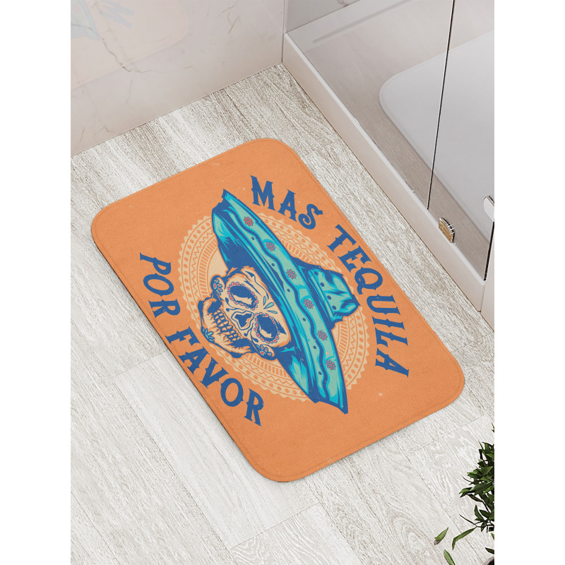 Skull Sombrero Tequila Bath Mat