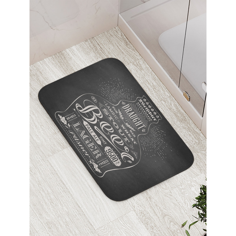 Beer Bottle Lettering Bath Mat