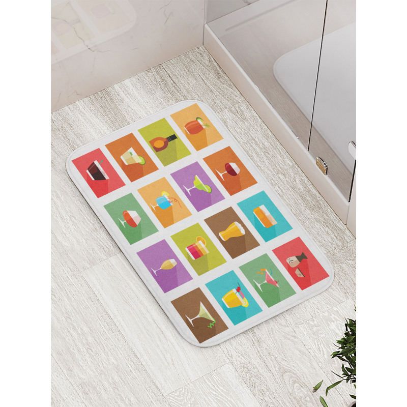 Graphic Square Tiles Bath Mat