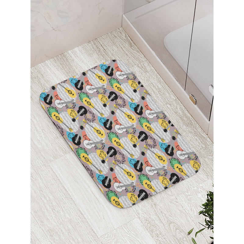 Guitars Notes Bath Mat