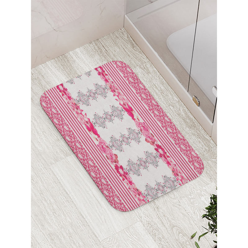 Damask and Ladybugs Bath Mat