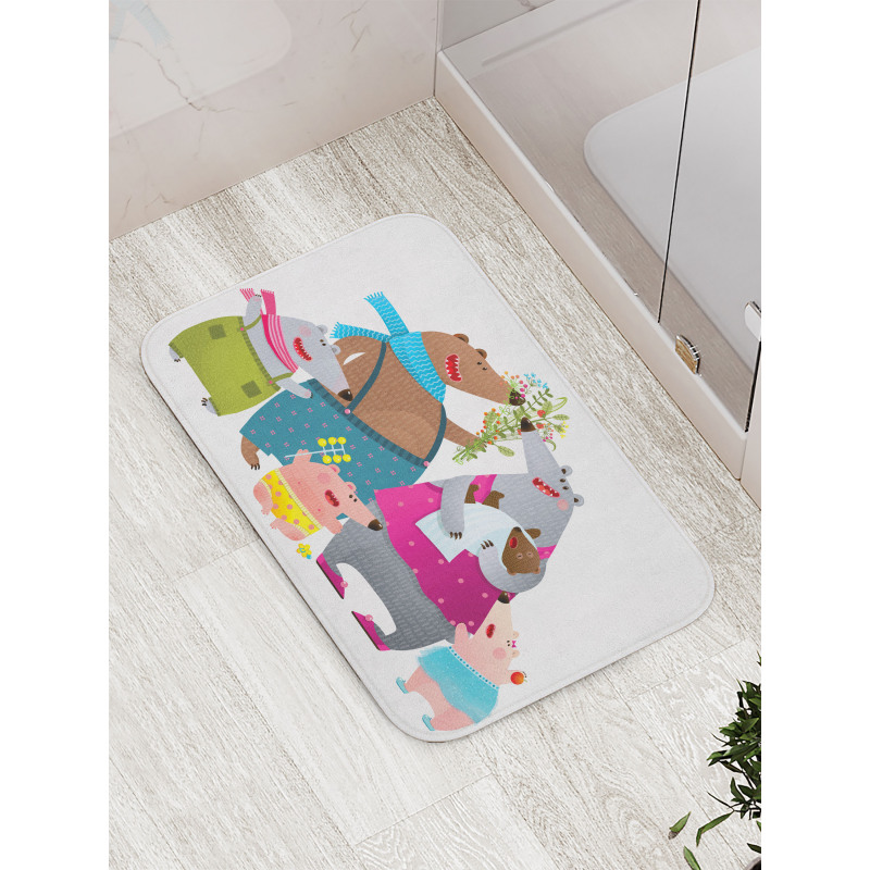 Family Theme Parenthood Bath Mat