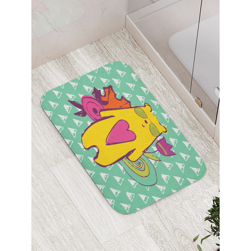 Hipster Mammal Sunglasses Bath Mat