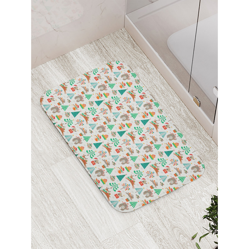 Tree Presents Animals Bath Mat