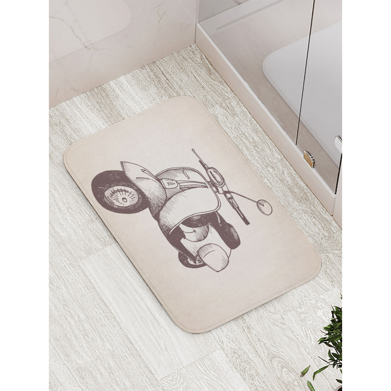 Grunge Retro Bike Bath Mat