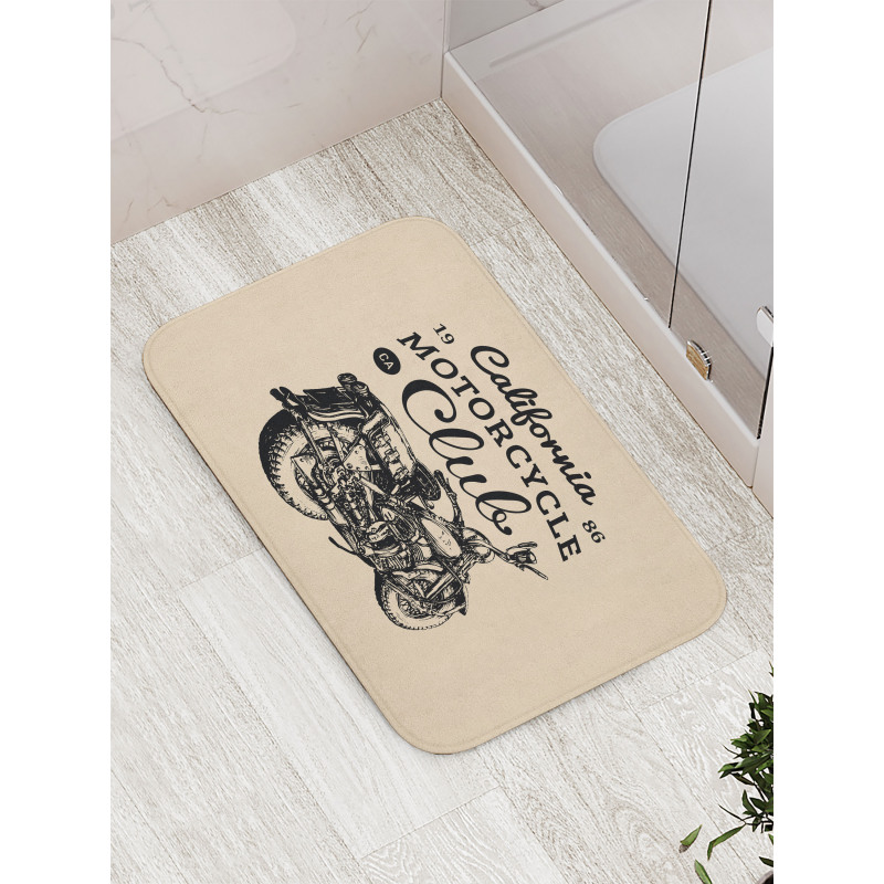 Vintage Chopper Bike Bath Mat