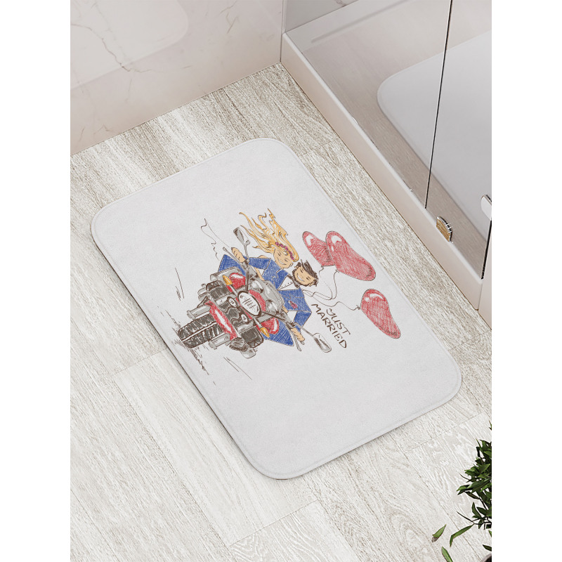 Wedding on Bike Bath Mat