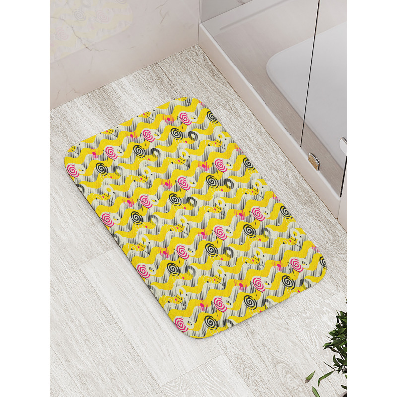 Pixelated Waves Halftone Bath Mat