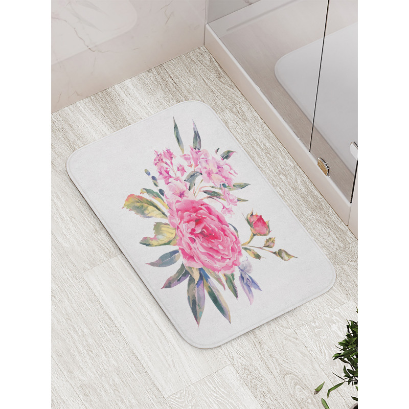 Romantic Roses Bouquet Bath Mat