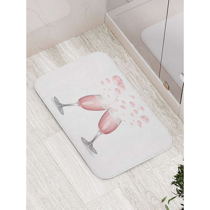 Glasses with Blush Drink Bath Mat