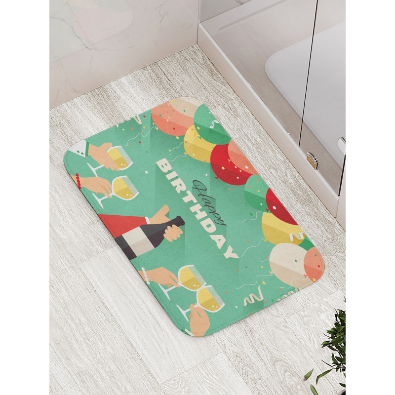 Happy Birthday Greeting Bath Mat