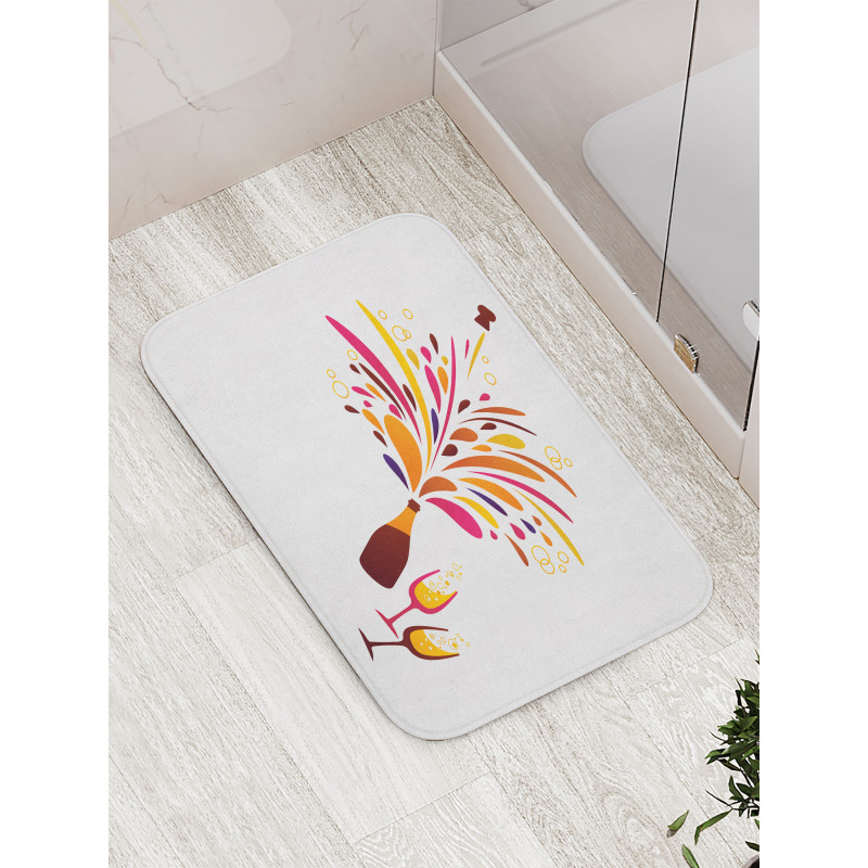 Colorful Champagne Splash Bath Mat