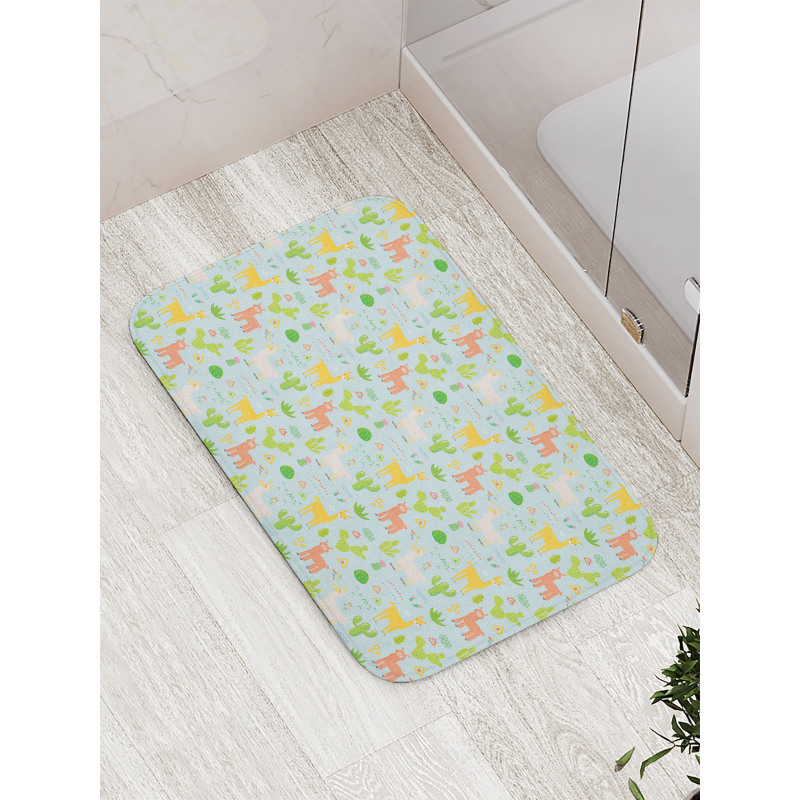 Camels Cactus Tribal Style Bath Mat