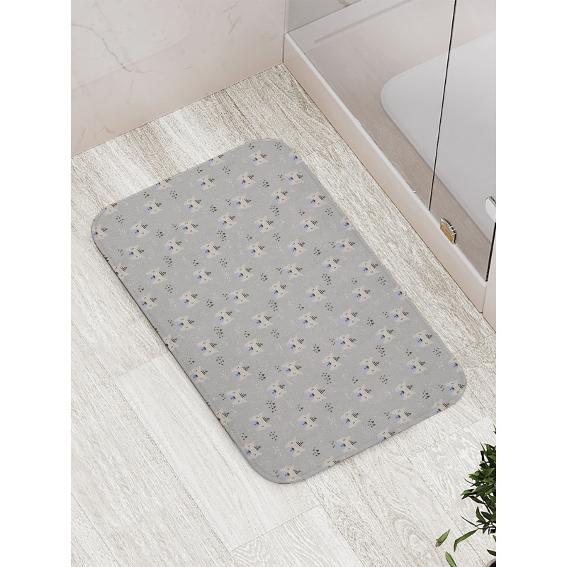 Bear Faces with Glasses Bath Mat