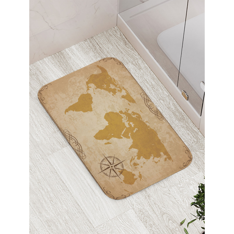 Vintage Cartography Art Bath Mat