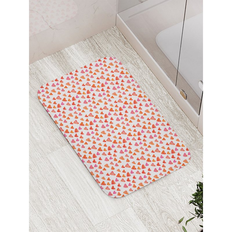 Watercolor Art Style Shapes Bath Mat