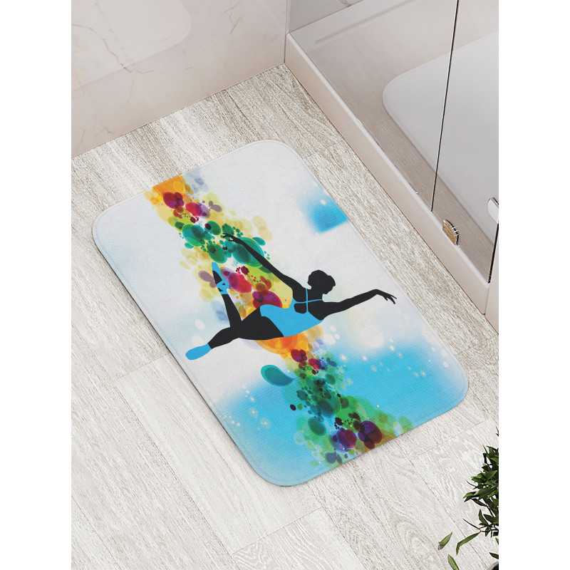Dancer on Abstract Backdrop Bath Mat