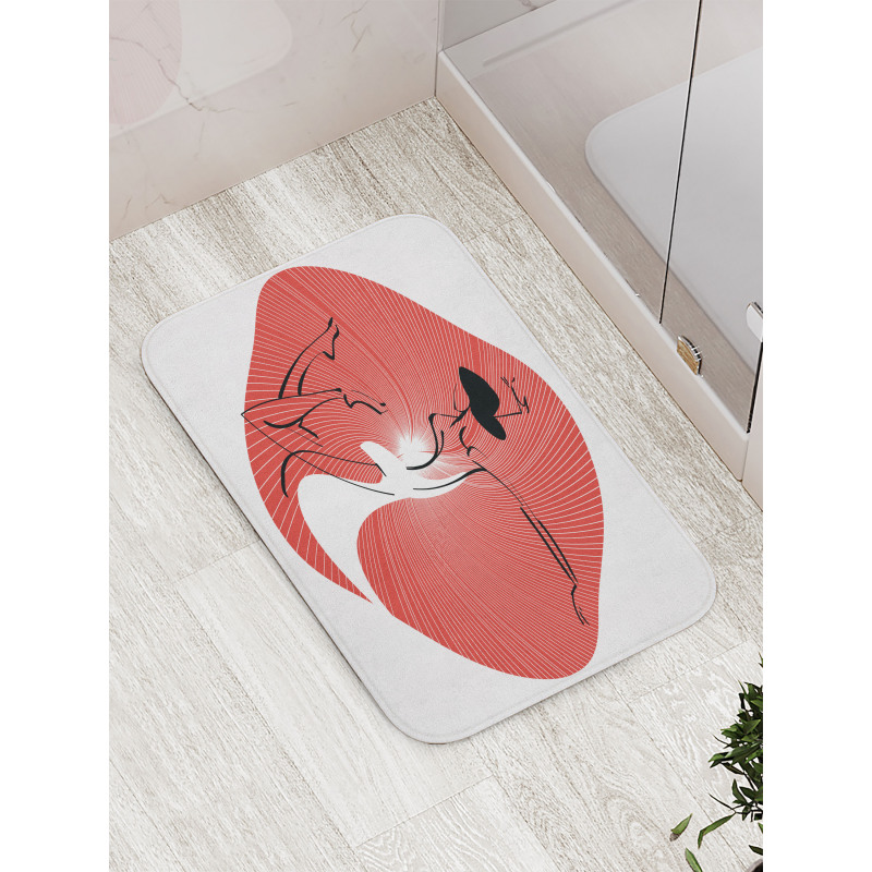 Dancer Drawn by Lines Bath Mat