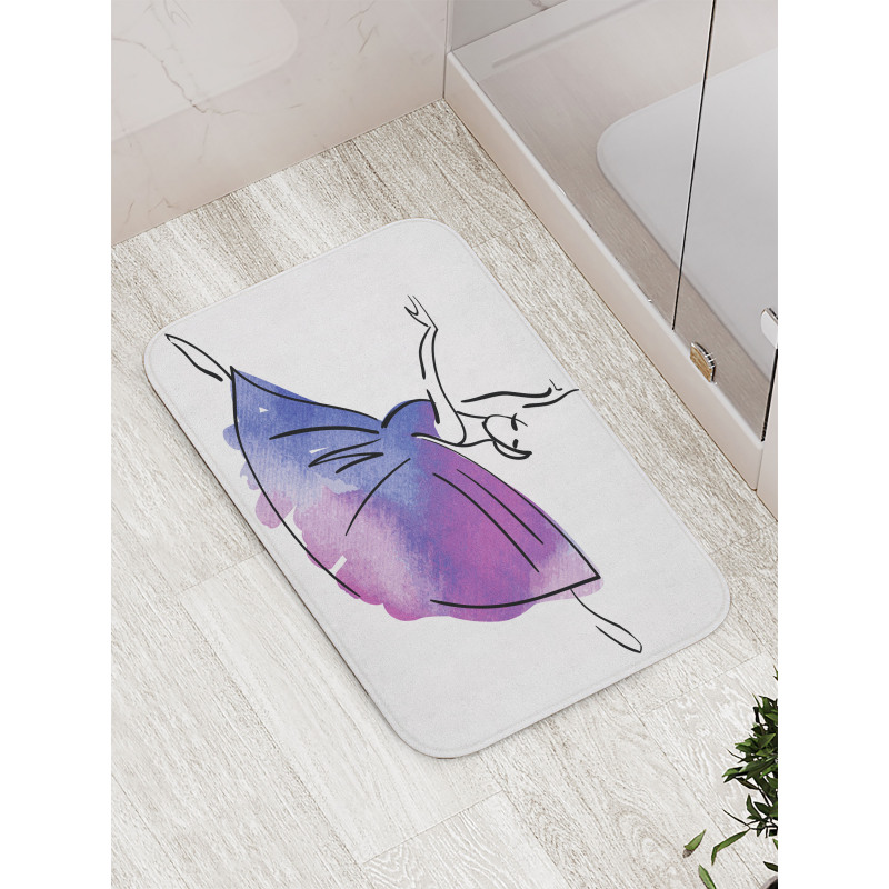 Doodle Style Ballerina Bath Mat