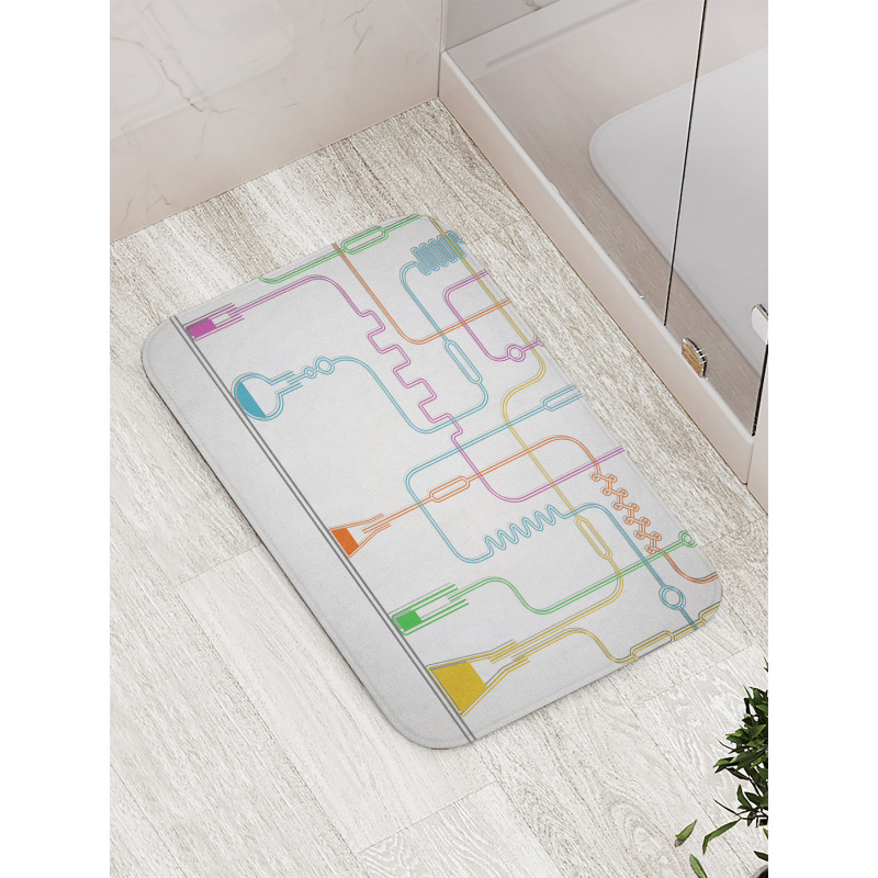 Beakers with Solution and Tubes Bath Mat