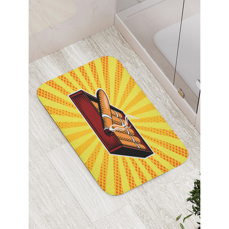 Cigar Box in Pop Art Style Bath Mat