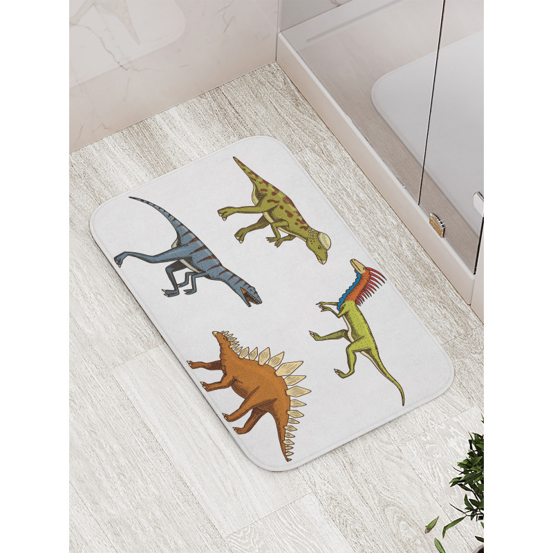 Reptile Fossils Animals Bath Mat