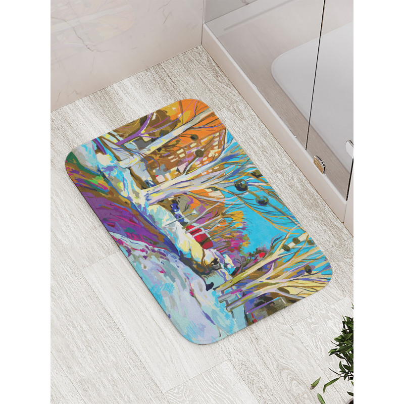 City Urban Park in Winter Bath Mat